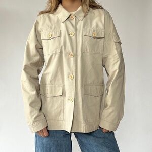 Chore Jacket IZOD Cream Cotton Large